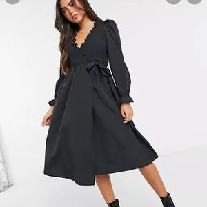 &  other stories Smocked wrap Midi Dress